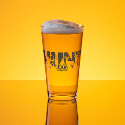 MOO HUNT Shaker pint glass