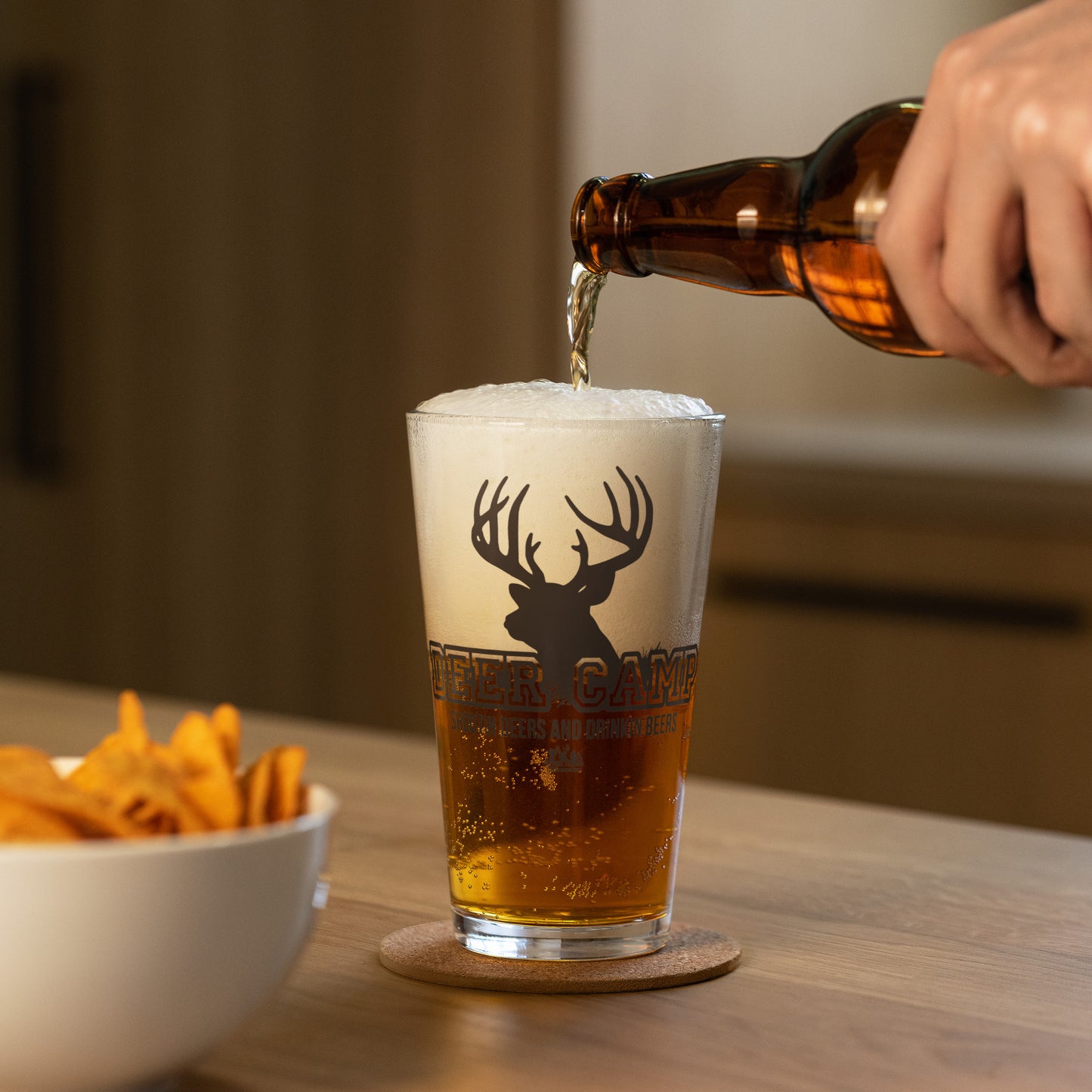 MOO DEER CAMP Shaker pint glass